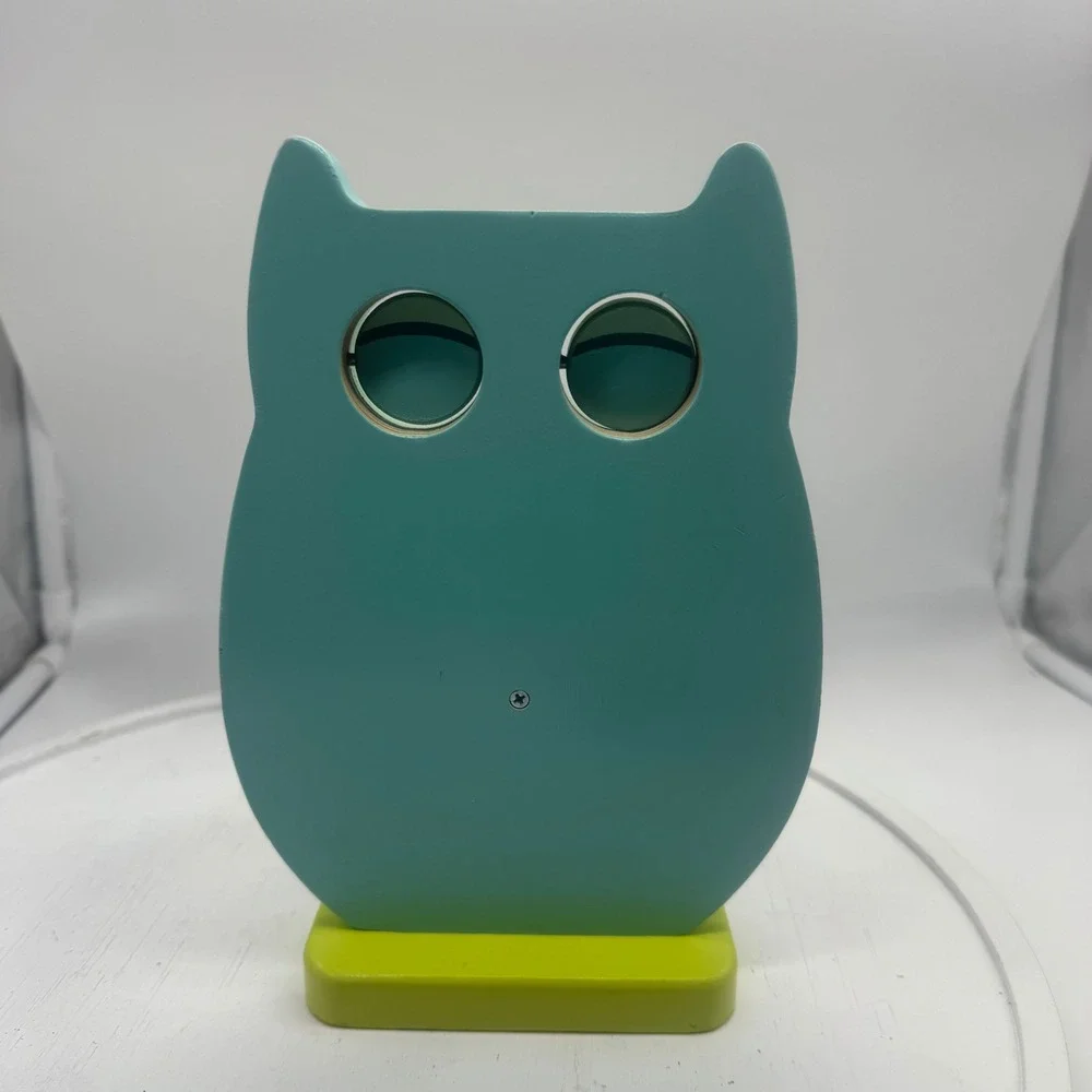 Le Toy Van Wooden Owl Clock Educational Toy PL010 Blue Green Multi Color 8